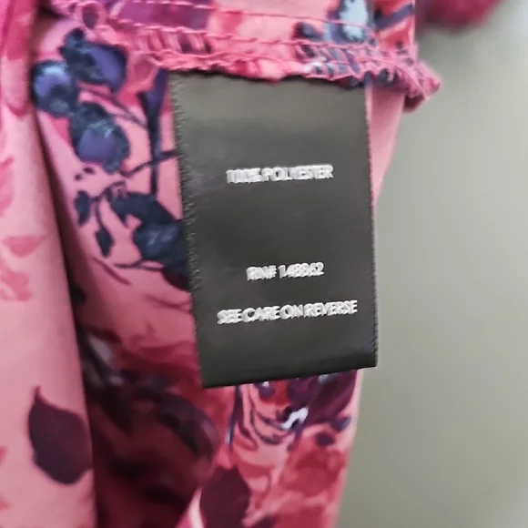 Torrid Romantic Floral Shirtdress Crepe de Chine Pink Floral Dress 0X - Picture 10 of 13